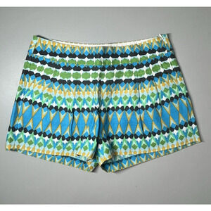 J Crew Linen Blend Floral Pintuck Pleat Shorts Womens 2 Side Zip 3" Inseam